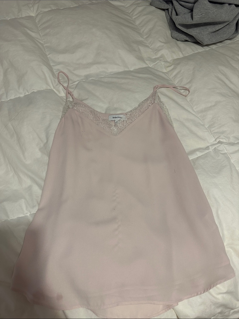 Babaton Soft Blush Lace-Trim Silk Camisole